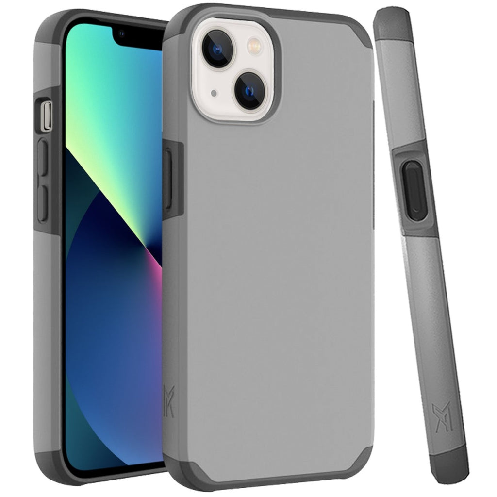 Metkase Premium Minimalistic Slim Tough Shockproof Hybrid Case For iPhone 13 - Charcoal Grey