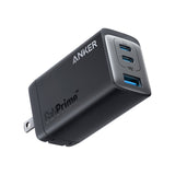 Anker 735 GaNPrime 65W 3-Port Wall Charger (2 USB-C, 1 USB-A) - Black